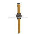 Men's Ancher Watch With Brown Leather Strap And Black Dial